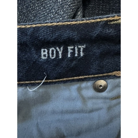 American Eagle Jeans Size 12 Dark Wash Boy Fit Mid-Rise Ankle Denim - Picture 7 of 11